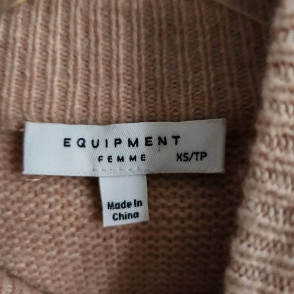*SOLD* EQUIPMENT Femme | Wool sweater mock neck blush peachy pink sz XS - Picture 5 of 8